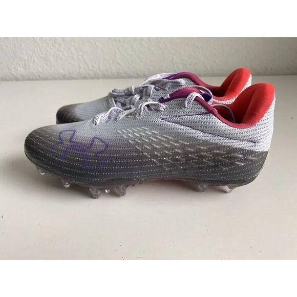 Under Armour Blur Smoke MC Halo Grey Metallic Ore Cleats Shoes Women’s Size 8.5 - Picture 6 of 10